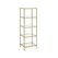 Vasagle LGT029A01 Regal Regalboden Freistehend Stahl, Gehärtetes Glas Gold