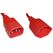 Diggelmann SPRDC14T13-03 Stromkabel Rot 0,3 m C14-Koppler T13, Farbe: Rot, Länge: 0,3 m