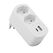 M. Schönenberger Abzweigstecker MOVE 2xT13 weiss 270° mit USB PD30W weiss (offen), Farbe: Weiß