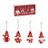 G. Wurm Elf winte Weihnachtsschmuck-Set Holz, Textil Rot 4 Stück(e)