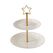 Boltze 2084229 Serviertablett Klassisches Serviertablett Rund Gold, Weiß
