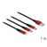 DeLOCK USB Ladekabel 3 in 1 Typ-A zu Lightning / 2 x USB Type-C 1 m schwarz / rot