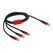 DeLOCK USB Ladekabel 3 in 1 USB Type-C zu 3 x USB Type-C 1 m schwarz / rot