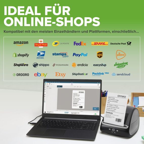 DYMO LabelWriter 5XL Etikettendrucker | automatische Etikettenerkennung | Beschriftungsgerätdas extrabreite Versandetiketten von AmazonDHL und mehr druckt | ideal für E-Commerce | EU-Stecker, 6 image