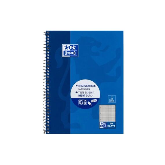 Elba Oxford Collegeblock blau 90g/qm, A5+, 80 Seiten, kariert