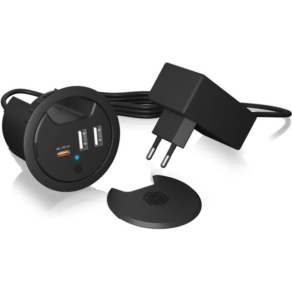 RaidSonic ICY BOX IB-HUB1407, 1x Type-C, 2x Type-A mit PowerDelivery & Quick Charge