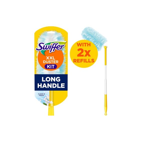 Swiffer Staubmagnet XXL Starterset mit Duft Griff + 2 Tüche, Hängevorrichtung