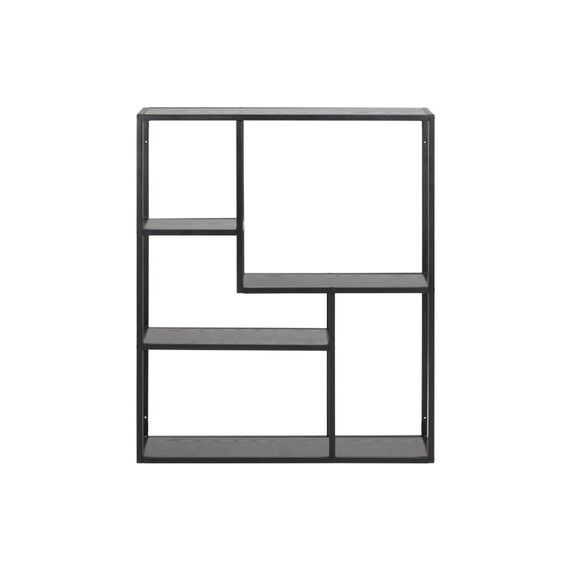 AC Design Wandregal Seaford Melamin/Stahl, 75x20x91 cm, Schwarz