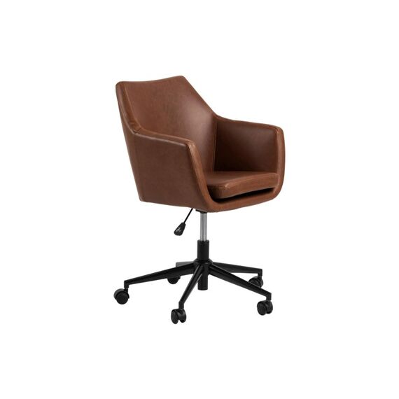 AC Design Bürostuhl Nora Leder cognac mit Bremsrollen