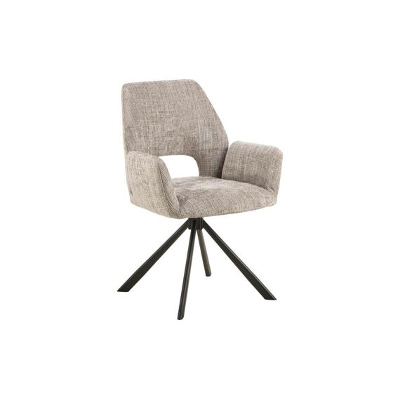 AC Design Esszimmerstuhl Graham 2 Stück Stahl/Textil, Grau/Beige