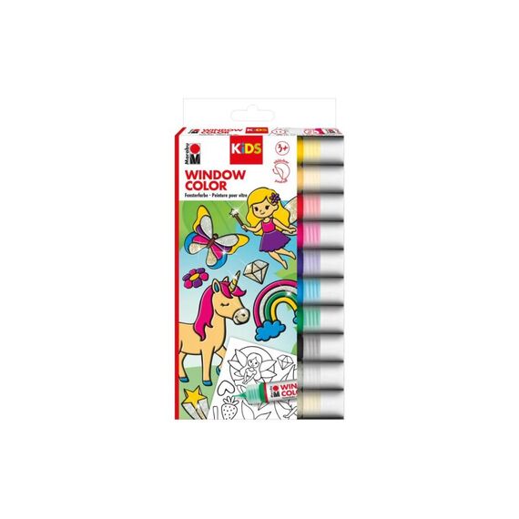Marabu Window Color Glitzerfee 10 x 25ml, farbig