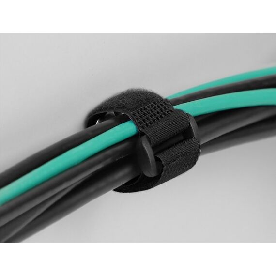 DeLOCK Klett-Kabelbinder mit Schlaufe und Befestigungsöse L 150 x B 20 mm schwarz 5 Stück, 3 image