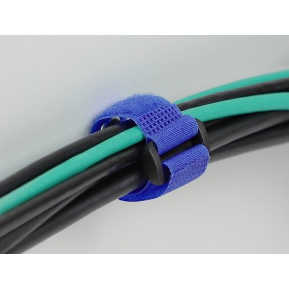 DeLOCK Klett-Kabelbinder mit Schlaufe und Befestigungsöse L 150 x B 20 mm blau 5 Stück, 3 image