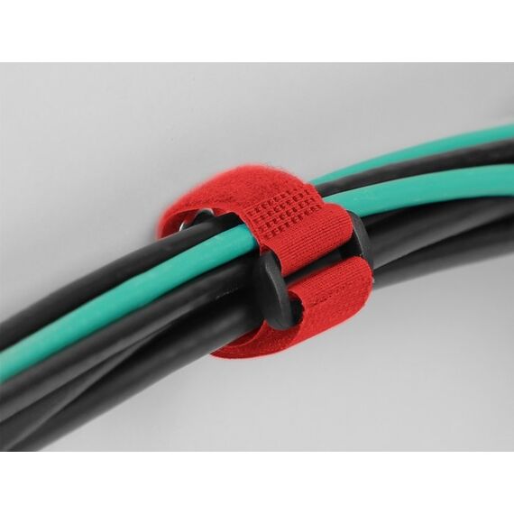 DeLOCK Klett-Kabelbinder mit Schlaufe und Befestigungsöse L 280 x B 38 mm rot 3 Stück, 3 image