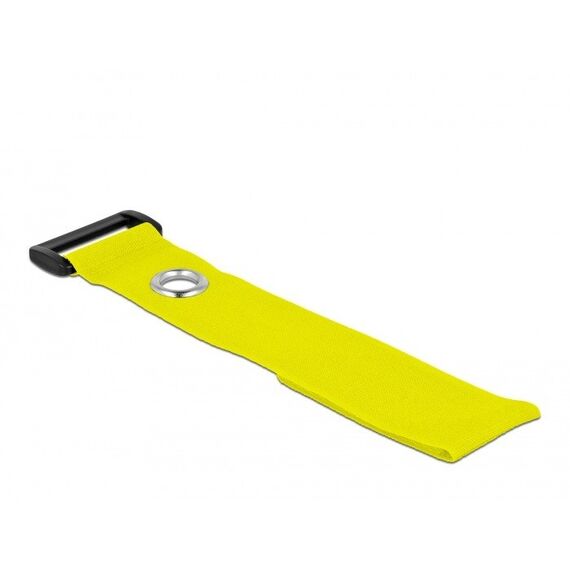 DeLOCK Klett-Kabelbinder mit Schlaufe und Befestigungsöse L 280 x B 38 mm gelb 3 Stück, 2 image