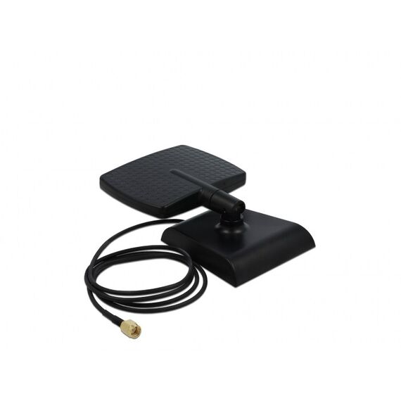DeLOCK WLAN WiFi 6 Antenne RP-SMA Stecker 4 - 6 dBi direktional mit magnetischem Standfuß mit Kippgelenk