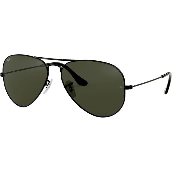 Ray-Ban AVIATOR LARGE METAL BLACK Sonnenbrille,0RB3025, Lens G-15 GREEN