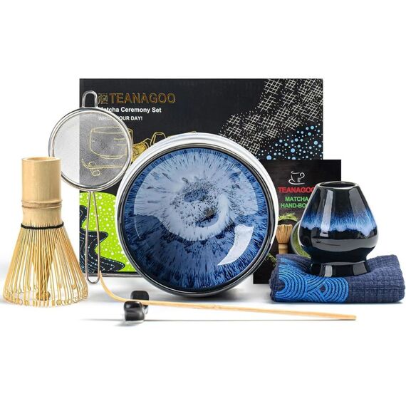 Teanagoo Matcha-Set, 7teilig Dunkelblau