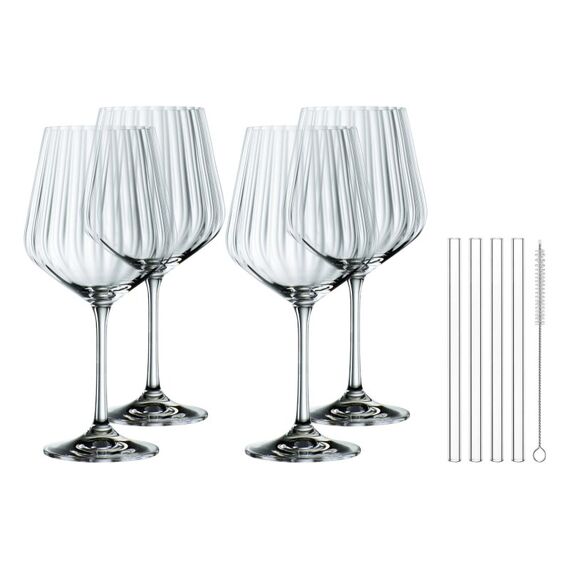 Nachtmann Tastes Good Cocktail GinTonic Set 8-tlg. 4xGin Tonic Glas, 4x Glastrinkhalm