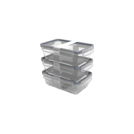 Rotho Set Kühlschrankdose Glas CLIC&LOCK 3teilig Set, 3x 1.3L