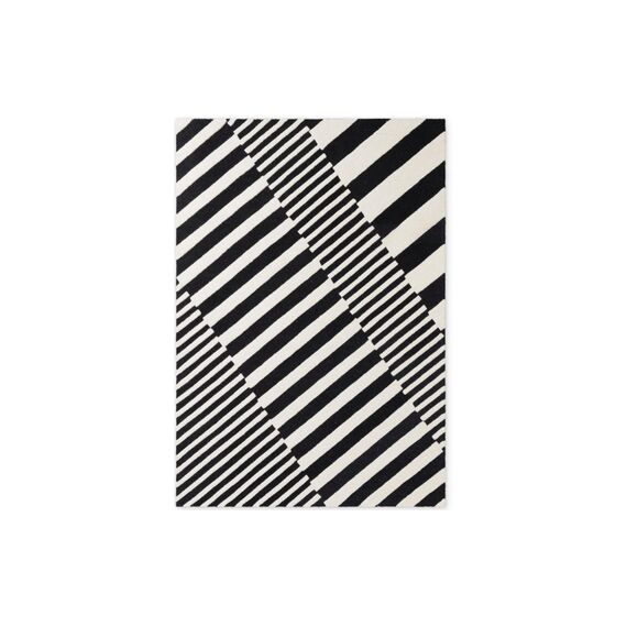 Elle Decoration Teppich Flux 100% Wool, 160 x 230 cm, Black/White