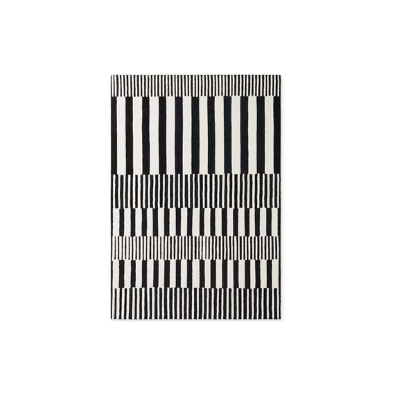 Elle Decoration Teppich Pulse 100% Wool, 160 x 230 cm, Black/White