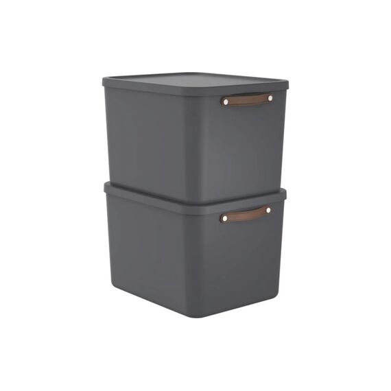 Rotho Set Aufbewahrungsbox MALOJA 55 l 2 tlg.