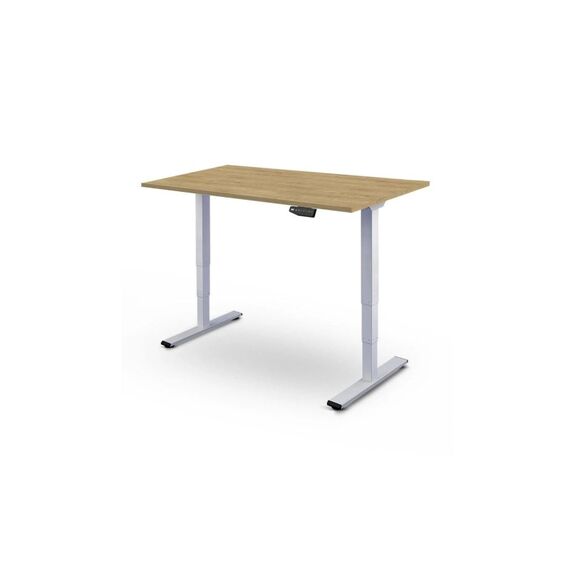 Contini Tisch höhenverstellbar Eiche Tischplatte 1.8x 0.8 m, Gestell weiss