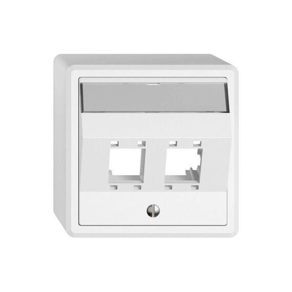 Feller EDIZIOliv AP-Montageset R+M freenet Für 2x RJ45 Modul, Schrägauslass, weiss