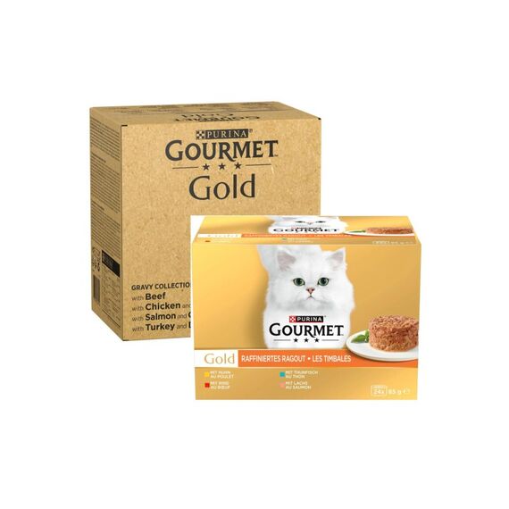 Purina Gourmet Gold Zarte Häppchen in Sauce KIT 96x85g inkl. Gourmet Gold 24x85g