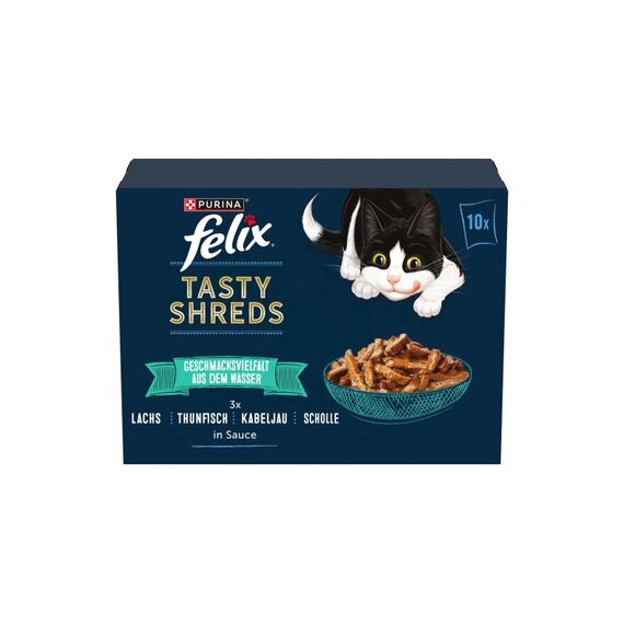 Felix Tasty Shreds in Sauce Fisch 10x80g