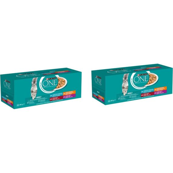 Purina One Nassfutter Adult Huhn KIT Hochseefisch, Rind & Lamm, 2x40x85g