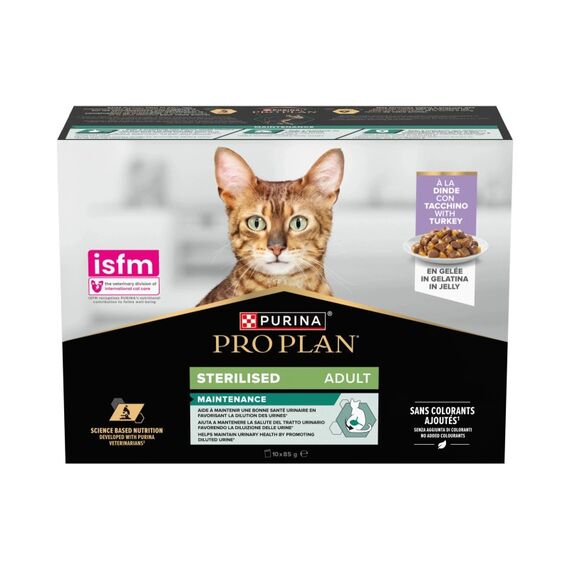 Purina Proplan Nassfutter Adult Steril. Gelée Truthahn, 10x85g