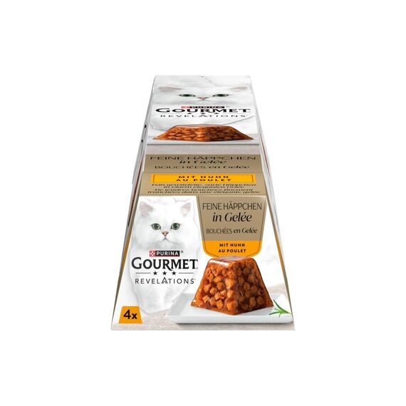 Purina Gourmet Revelations Feine Häppchen Gelée Huhn, 4x57g