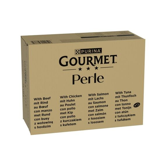 Purina Gourmet Perle Fleisch&Fisch Sauce 96x85g Rind, Huhn, Lachs, Thunfisch