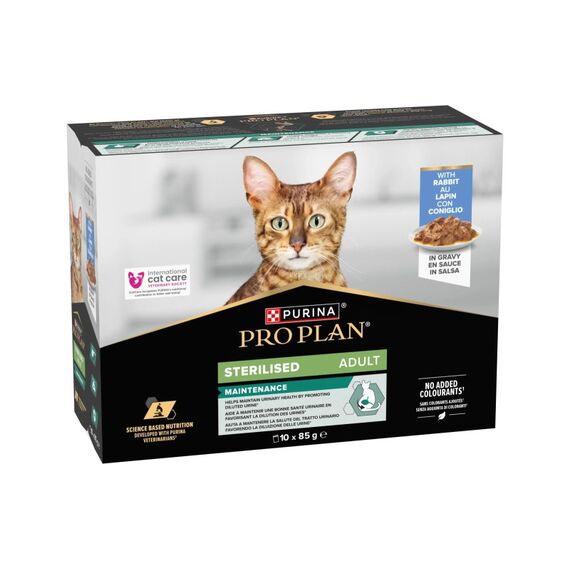 Purina Proplan Nassfutter Sterilised, Kaninchen 10x85g
