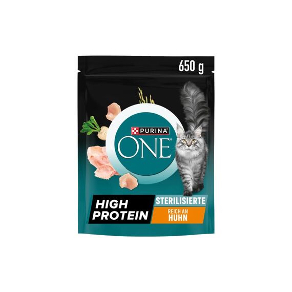Purina One Trockenfutter High Protein Adult Sterilised, Huhn, 650g