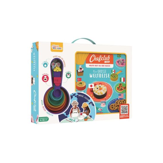 Chefclub Rezeptbuch Die grosse Weltreise Set Rezeptbuch,Messbecher,Poster,Sticker