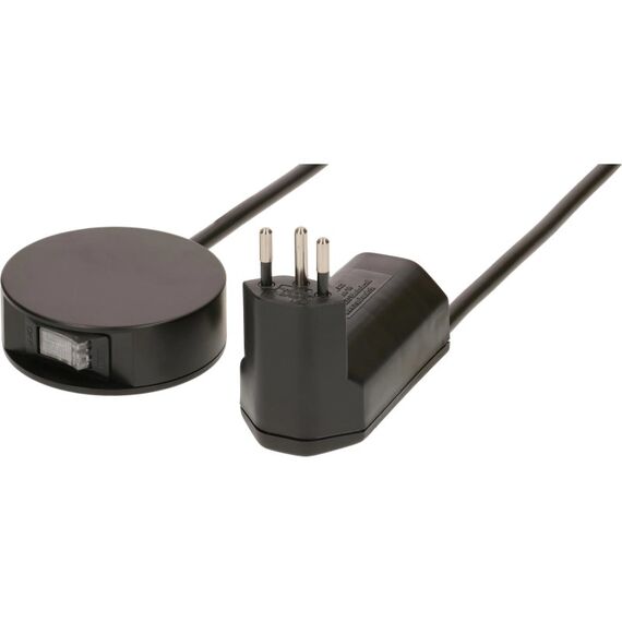 Max Hauri AG Zwischenstecker Typ 12 / Typ 13 schwarz mit externem Schalter