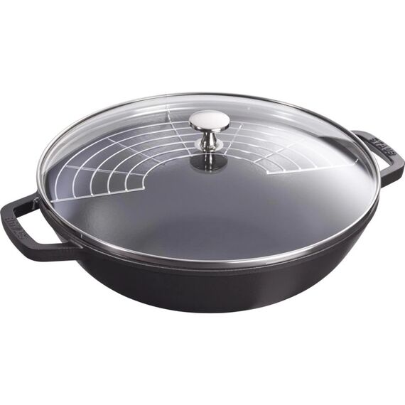 Staub Wok mit Glasdeckel schwarz 4.4 lt. 30cm