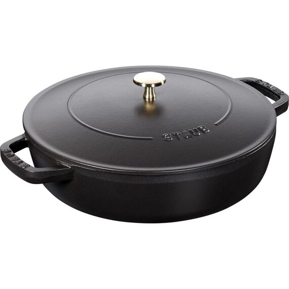 Staub Schmorpfanne Chistera 28cm, Schwarz Gusseisen