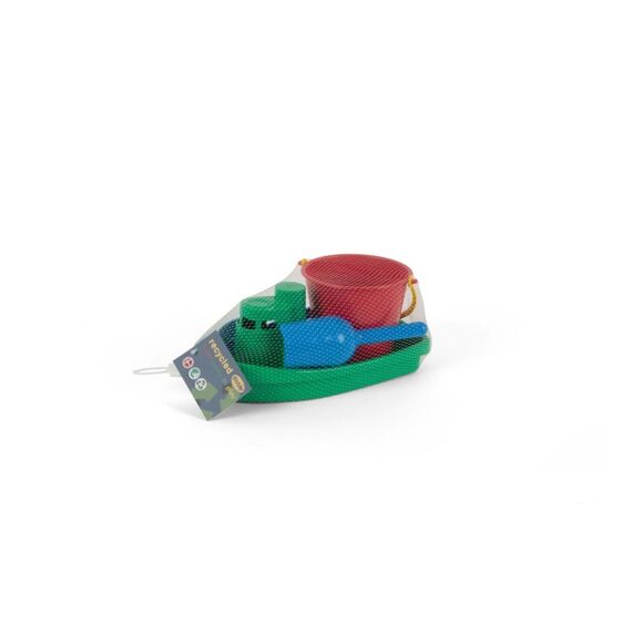 Dantoy CLASSIC RECYCELTES GRÜN BOOT-SET IM NETZ 4 TEILE