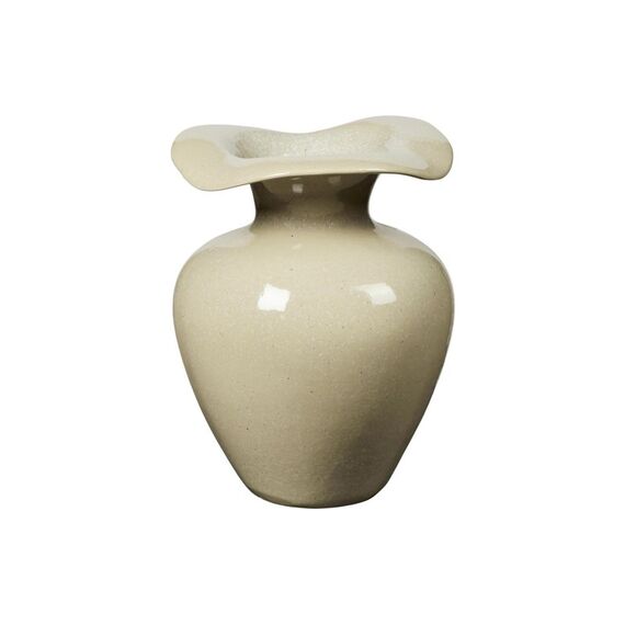 BC Florentina Vase M Beige, Glänzend glasiertes Steingut