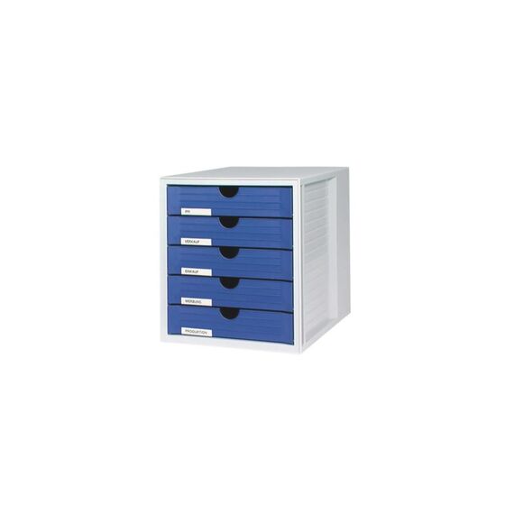 HAN Schubladenbox SYSTEM A4 5 geschlossene Schubladen, blau