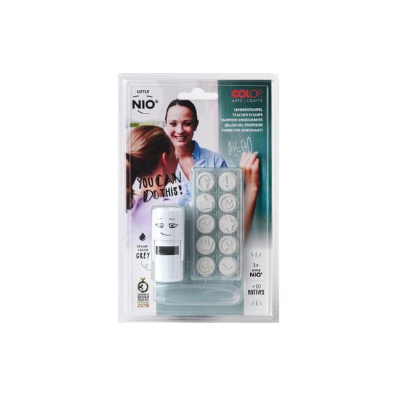 COLOP Little NIO® Lehrer 10 versch. Stempelplatte + Stempelkissen