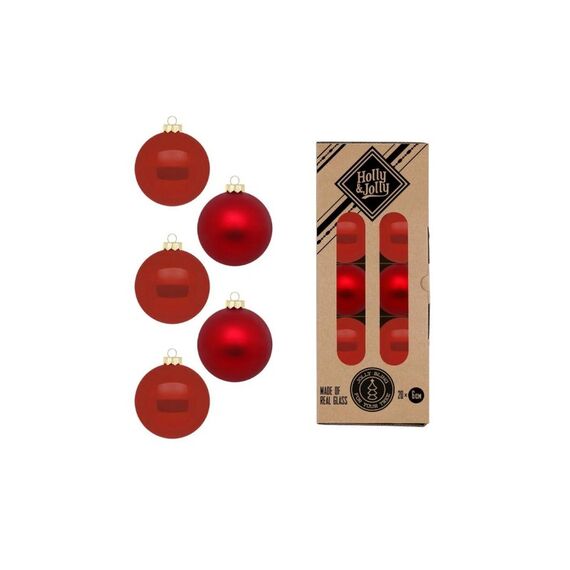 H&J Weihnachtskugel Classic Chianti 20 Stück, Glas, 6 cm