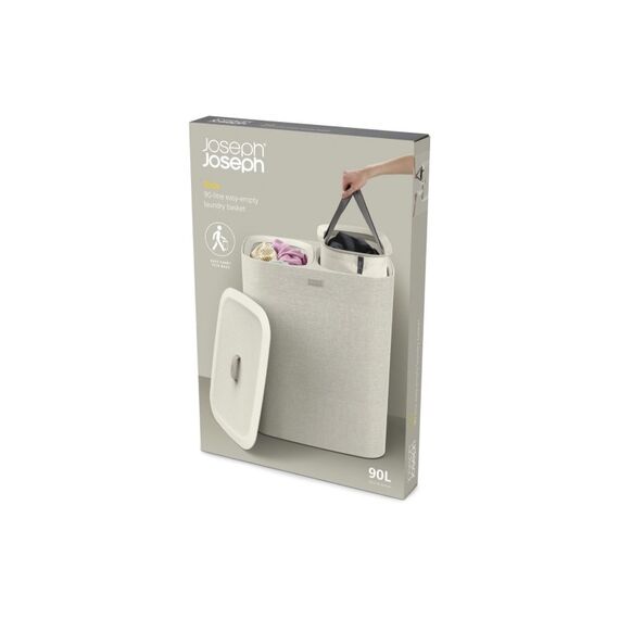 Joseph Joseph Tota 90L Wäschetrennkorb 52x63x32 cm, trockene Wäsche,Traglast 25 kg
