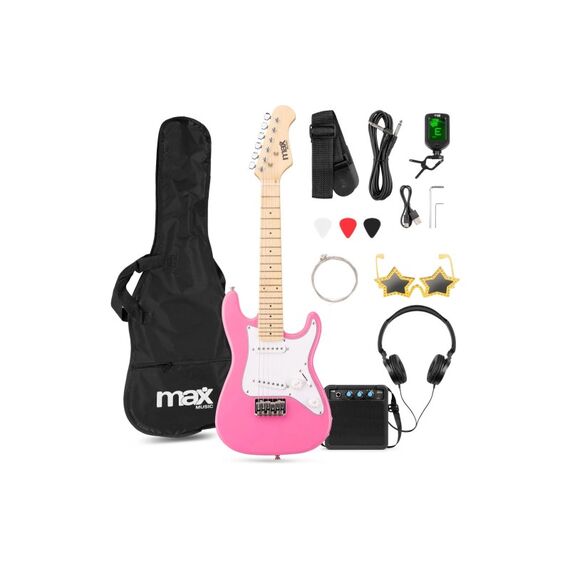 MAX GigKit Junior 1/4 PI E-Gitarrenset, Junior, 1/4, pink