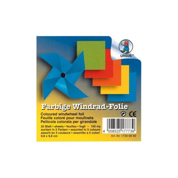 URSUS Faltblätter für Windräder 150my, 20 Blatt, 5 Farben