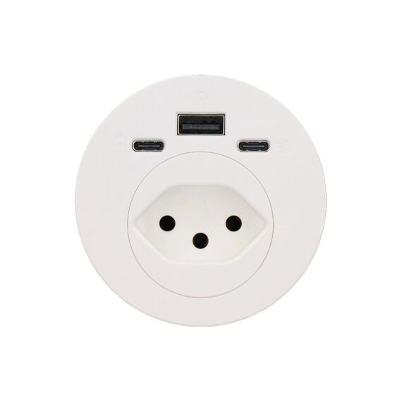 Max Hauri AG Anschlussfeld Einbau weiss 1x Typ 13 USB-A/C 25W USB-C Daten